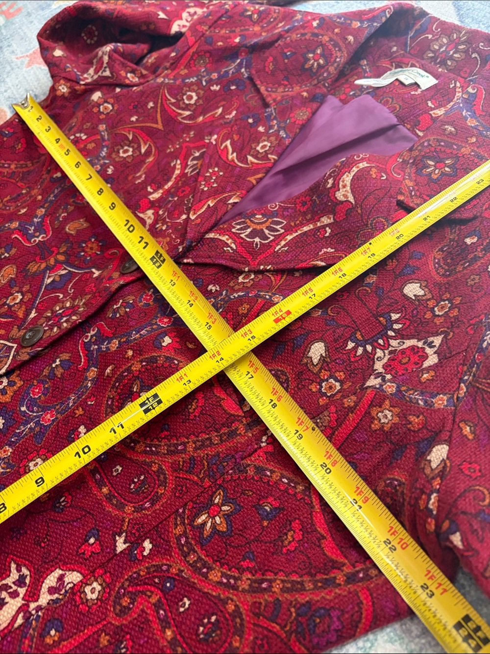 Coldwater creek lightweight cotton jacket, lined. Old money, jewel tones - Picture 7 of 11